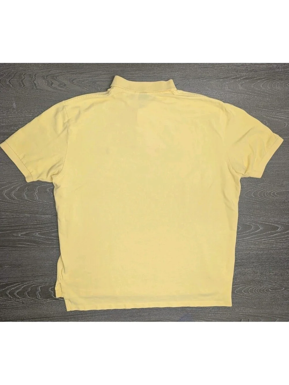 Polo Ralph Lauren Yellow Polo Shirt Short Sleeve Men 2XL Purple Pony Made In USA